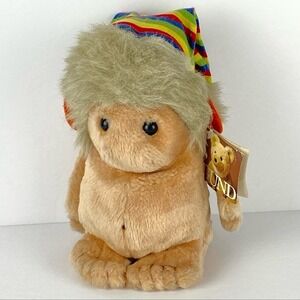 Vintage GUND Noah the Gnome / Troll 1981 8 inch Plush with Striped Nightcap